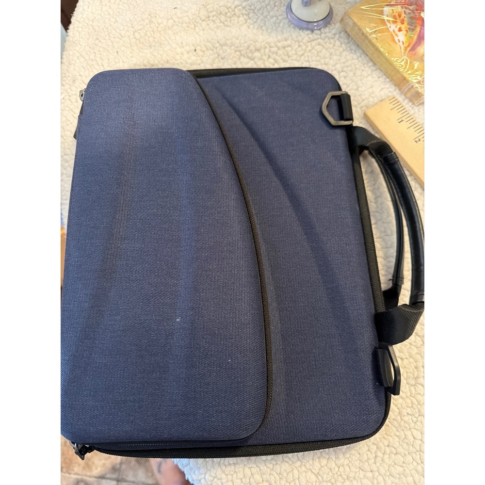 Vanpac Navy Blue Padded Laptop‎ Briefcase 14 Inch Tech Organizer Travel Bag